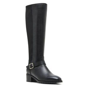 BLONDO Sylvia Dress Black Leather Waterproof Tall Riding Boots 6.5